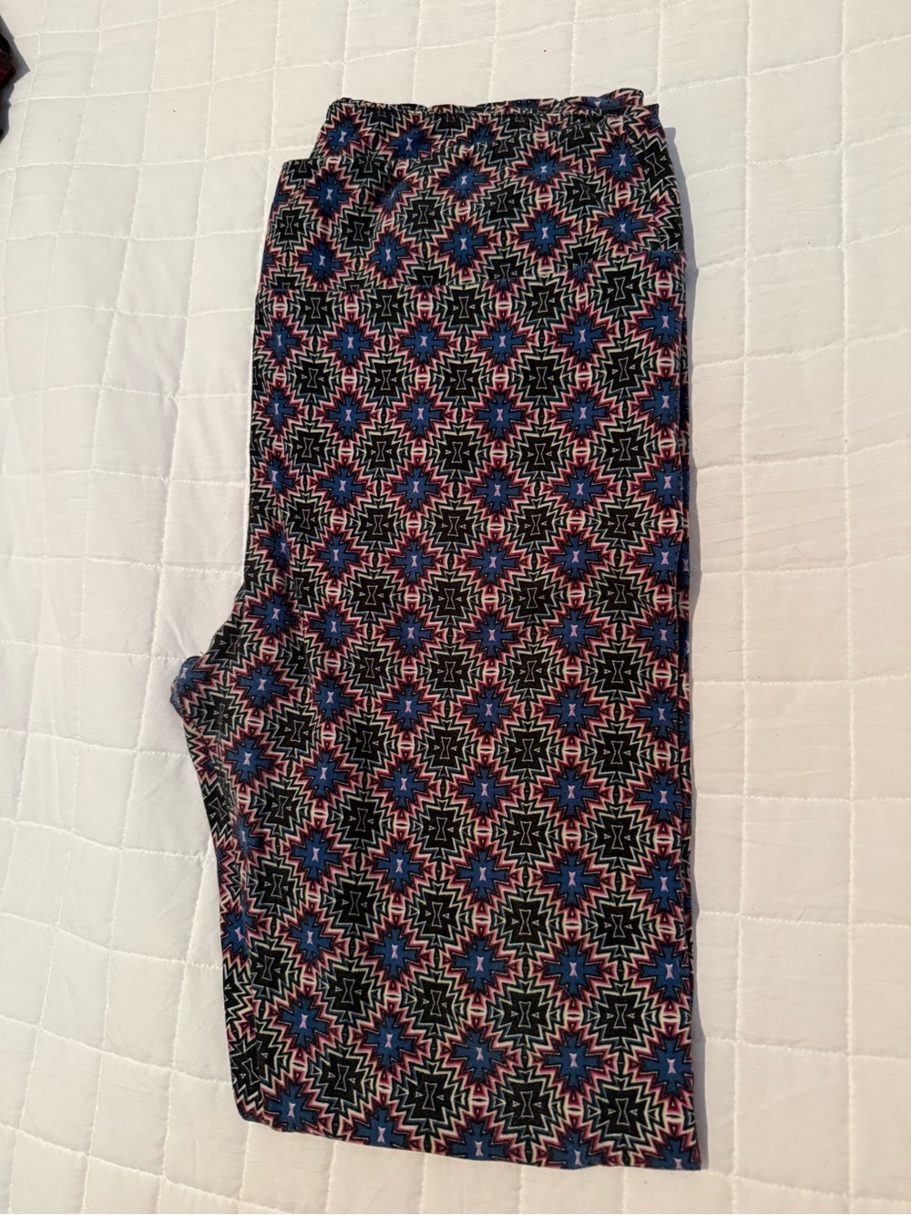 LuLaRoe Geometric Leggings - Black, Blue & Red